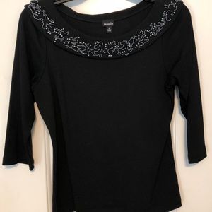 Super cute top with handsewn beads.